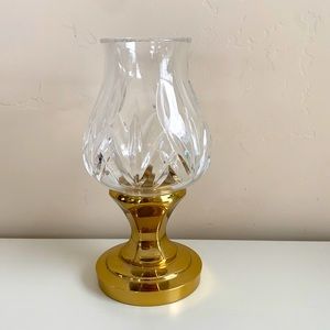 Vintage solid brass Waterford crystal candle
